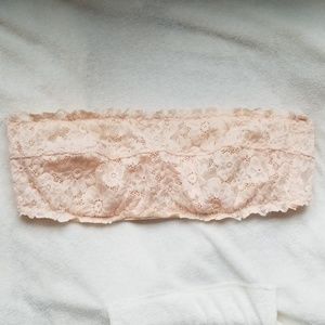 34B Underwire Peach Pink Lace Bandeau Bra aerie